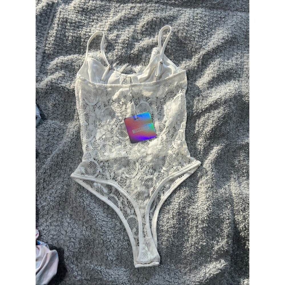 Misguided white lace bodysuit corset NWT Sm Boho Cottage Core Feminine Y2K - Picture 6 of 8
